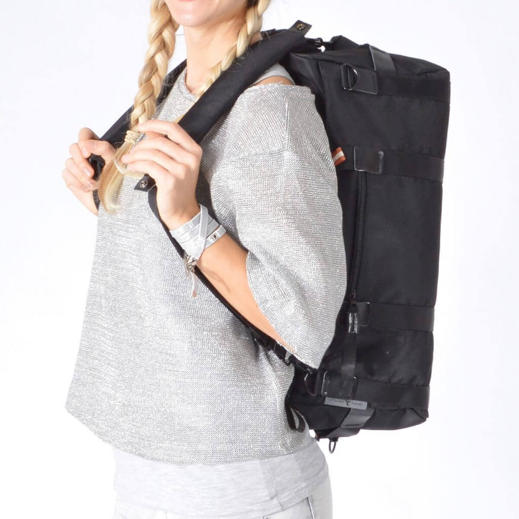 Gym bag weekender with shoulder handles & backpack function duffle bag